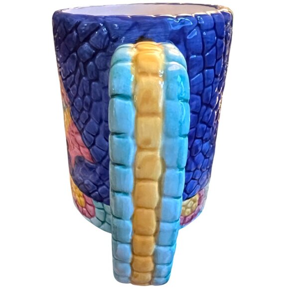 HTF Pair of Collectible Vtg 1994 CLAY ART Mosaic Fish Mugs Hand-Painted Ceramic - Picture 7 of 16